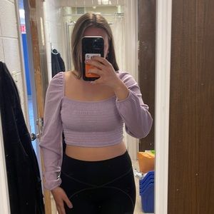 Purple H&M square neck cropped shirt. US size M (medium).